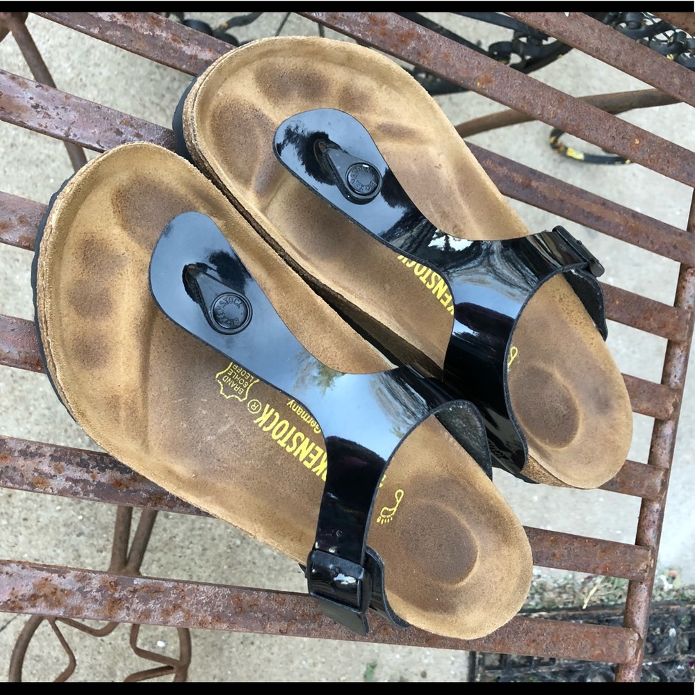 Birkenstock gizeh black patent